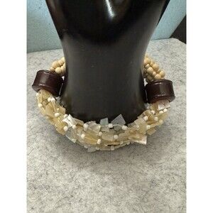 Multi Layer Stretch Wood Bracelet Good Stretch Wood Multi Toned 7”